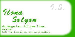 ilona solyom business card